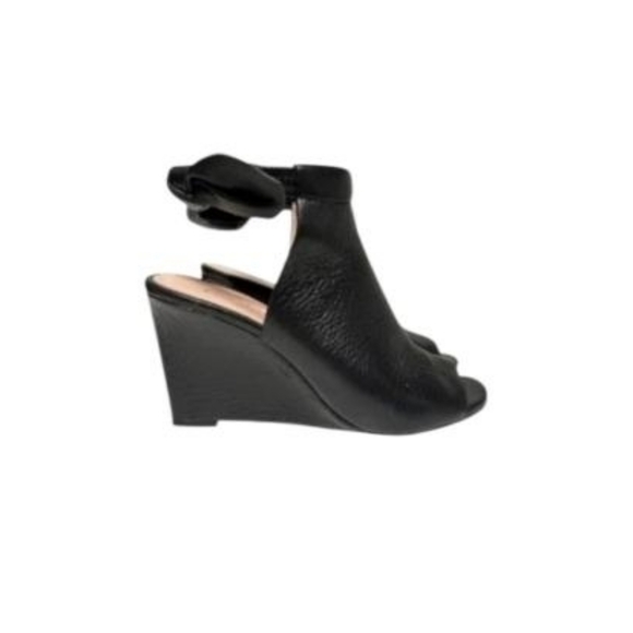 kate spade Shoes - Kate Spade Bow Leather Open Peep Toe High Heel Wedge Dress Sandal Black Women 10